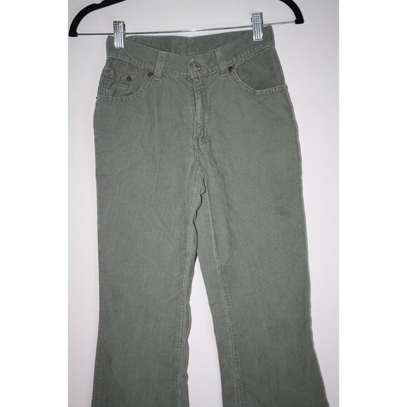 Vintage Levis 517 Women's 24 Waist Corduroy Green Boot Cut Pants Regular Cotton - Picture 4 of 5